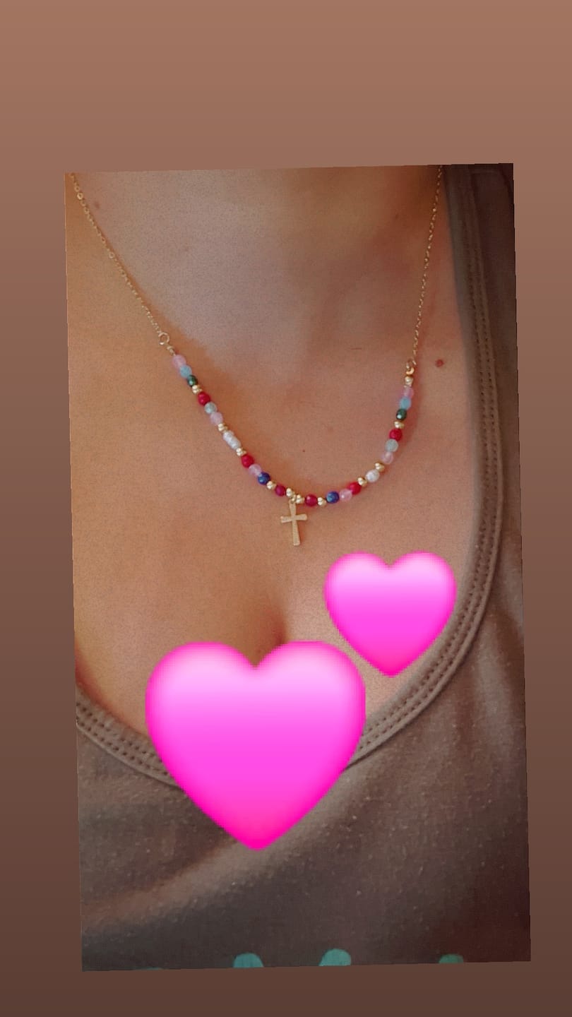 Customer photo review of FREE Today: Colorful Beaded Necklace with Simple Cross Pendant: A Symbol of Vibrant Sacred Grace & Steadfast Faith