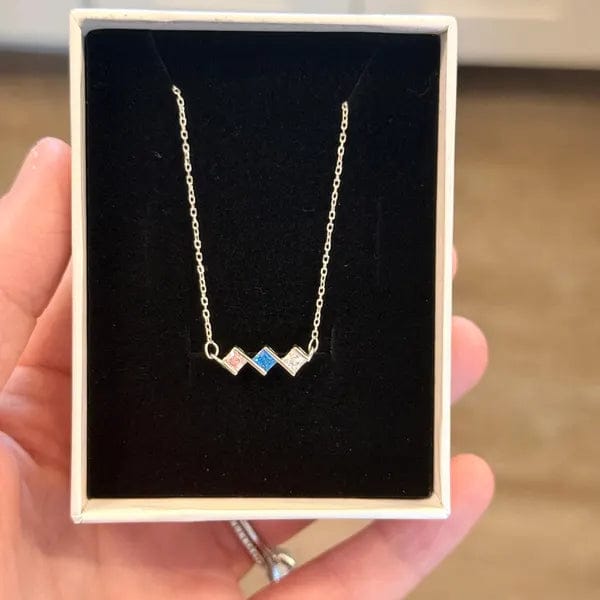 Customer photo review of Personalized 925 Sterling Silver Family Birthstone Necklace