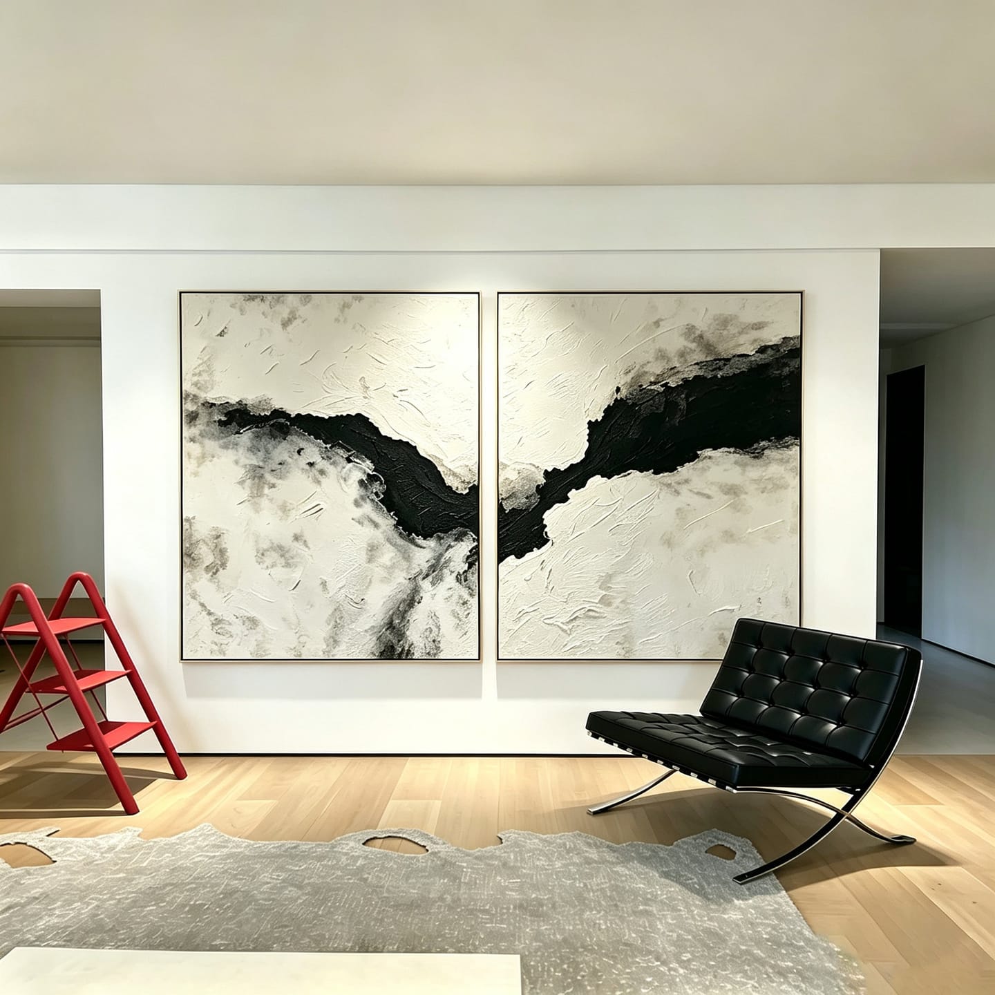 Customer photo review of Shadow Rift-Abstract Diptych Painting