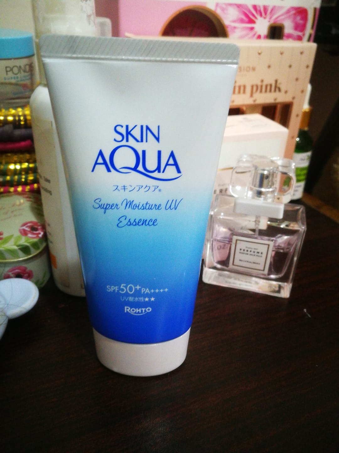 Customer photo review of Skin Aqua Super Moisture UV Essence 80g – Moisturizing Sunscreen SPF50+ PA++++
