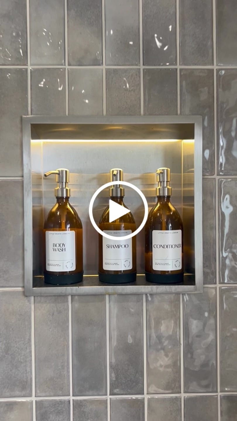 Customer video review of Set of 3 Bathroom Reusable Amber Glass Bottles 500 ML with Metal Pump