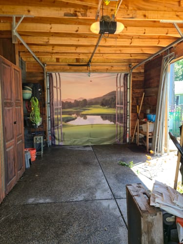 Customer photo review of Private Golf View - Interior Garage Door Cover