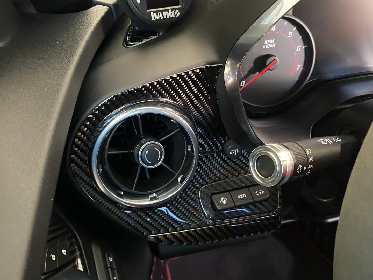 Customer photo review of 2016-2024 Chevy Camaro Real Carbon Fiber Driver Side Dash Overlay