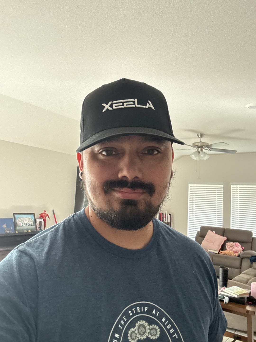 Customer photo review of XEELA PREMIUM ATHLETIC HAT - BLACK W/ WHITE STITCHING