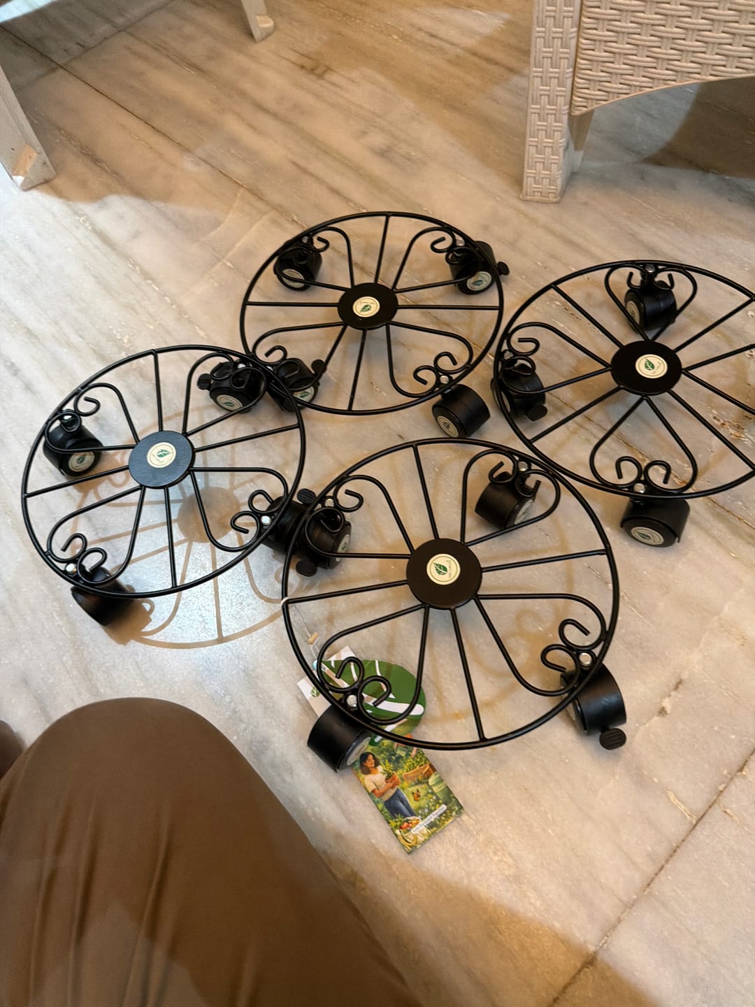 Customer photo review of TryGreen Luna Wheel Rolling Plant Stand for Planters