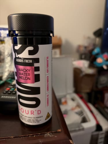 Customer photo review of HALF BAK'D SUMO MANGO SOUR'D GUMMIES THCA/P/D8 10000MG 25CT/JAR