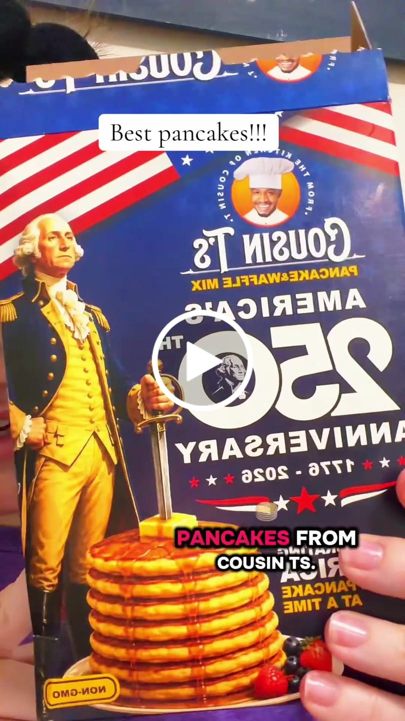 Customer video review of Cousin T's 250th Anniversary Pancake & Waffle Mix