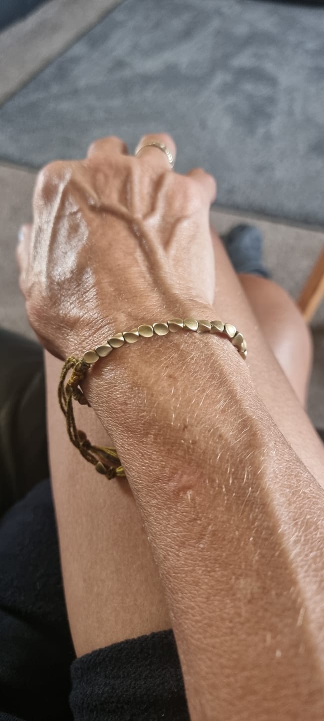 Customer photo review of Buddha Stones Tibetan Copper Beads Healing Luck Bracelet
