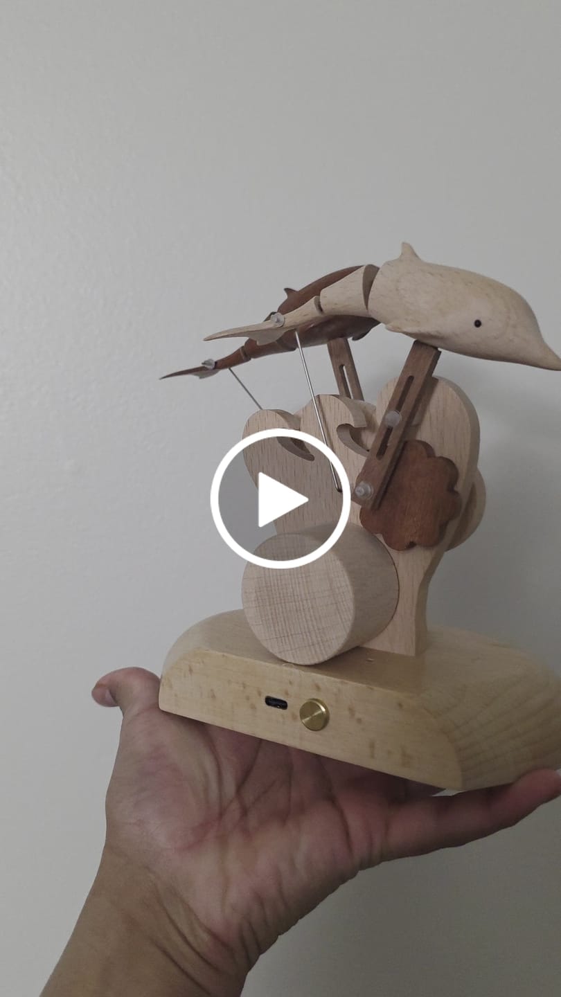 Customer video review of MarinerPoet Handcrafted Wooden Dolphin Automaton