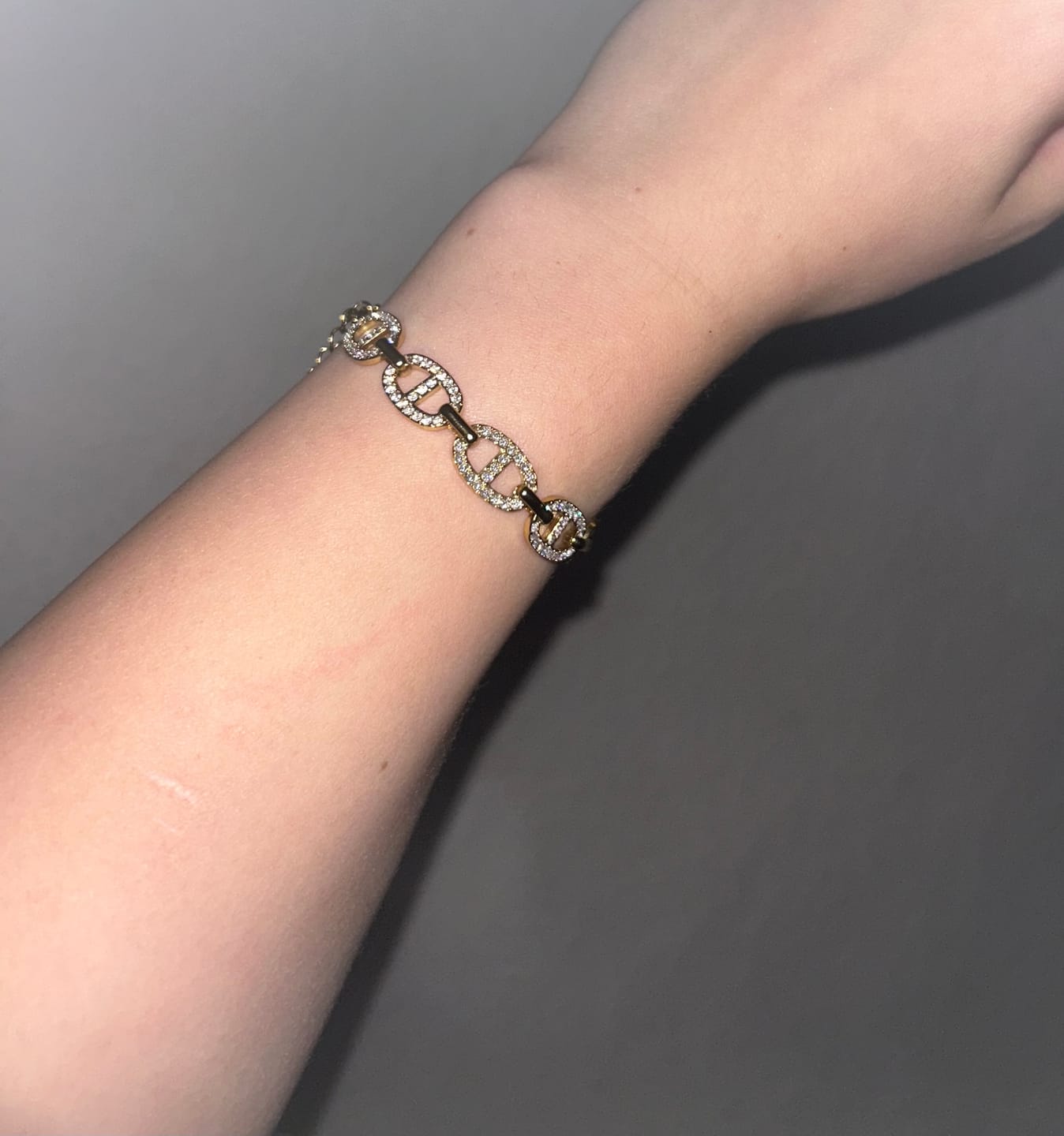 Customer photo review of Glamorous Pave Deluxe Armband 14 Karat Vergoldet