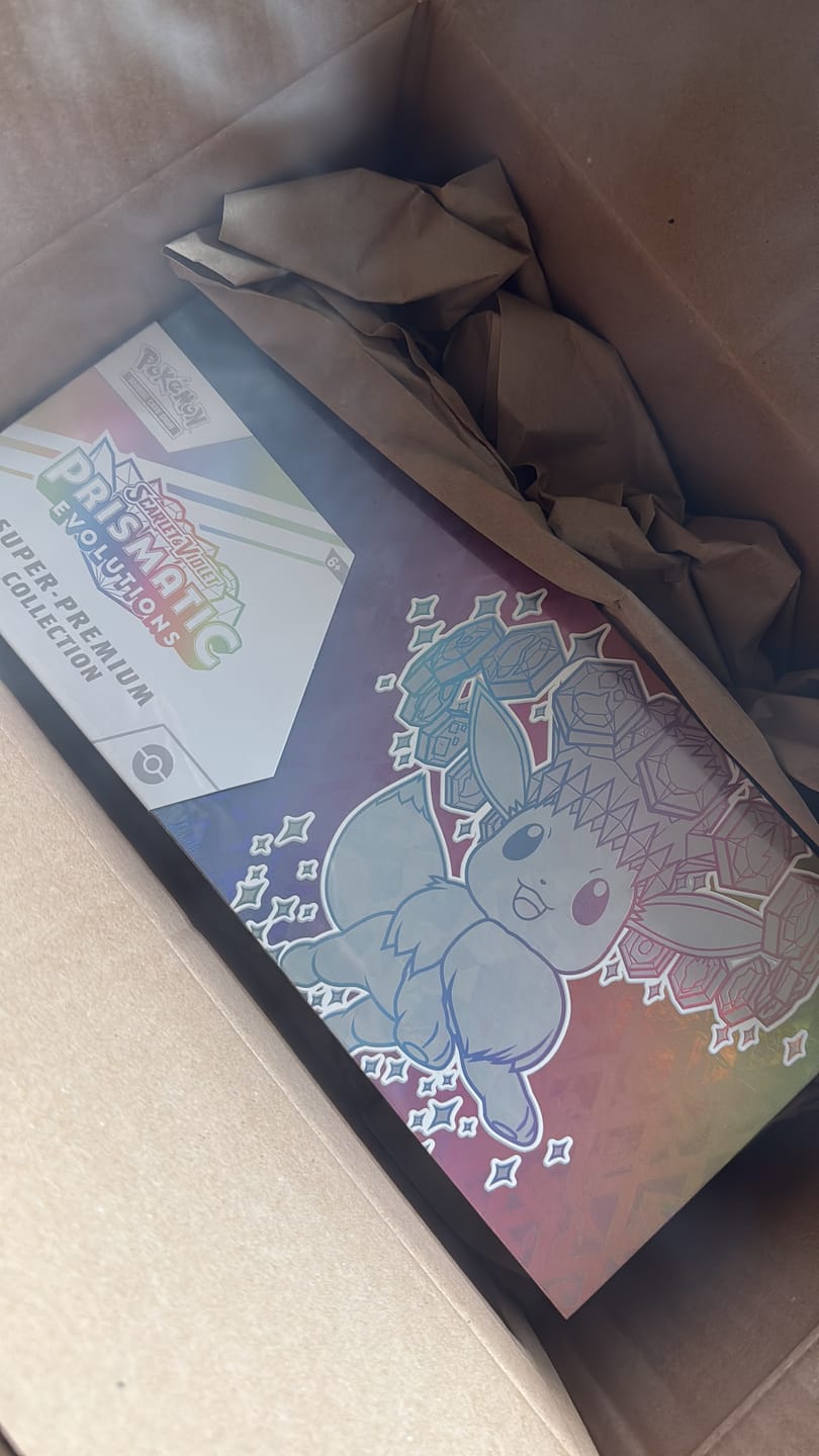 Customer photo review of Prismatic Evolutions Super-Premium Collection - SV: Prismatic Evolutions