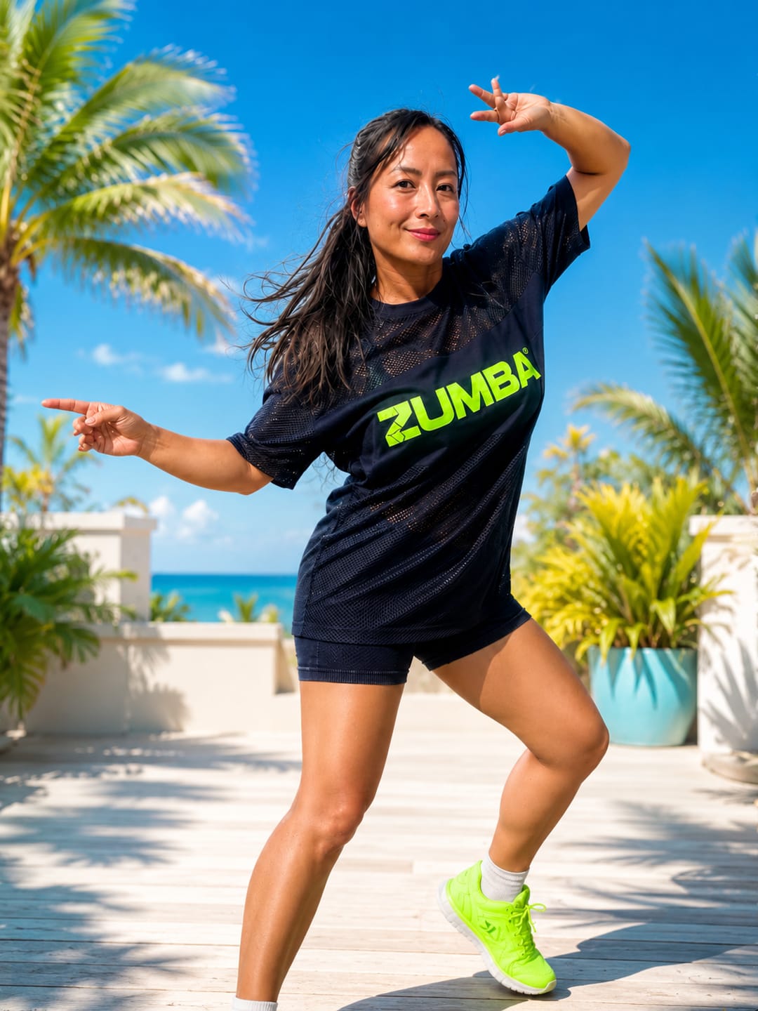 Customer photo review of Jean Jamz Boxy Mesh Top