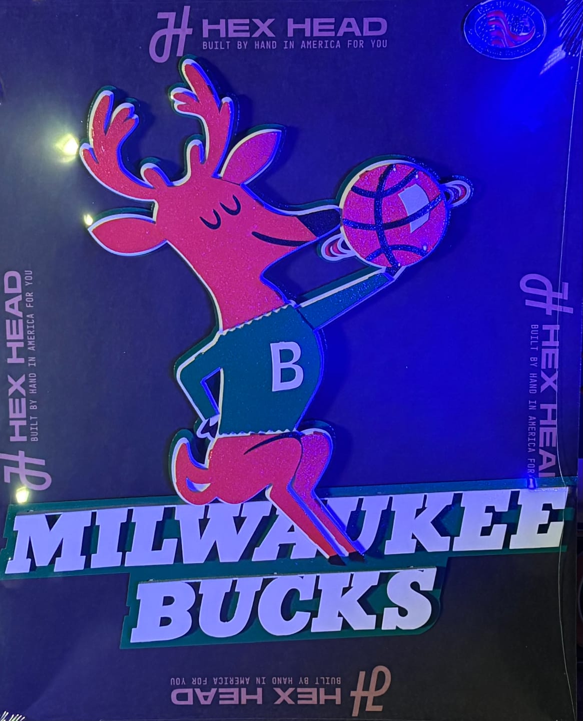 Customer photo review of Milwaukee Bucks Throwback 1968-1993 3D Metal Wall Art