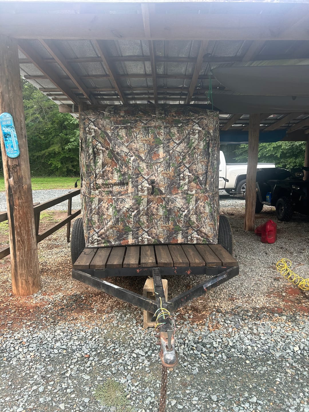 Customer photo review of Vis360 See Through Ground Blind | 360° Camouflage Pop Up Hunting Blind for 2/3/4 Person | Portable Deer Blind with Orange Cover