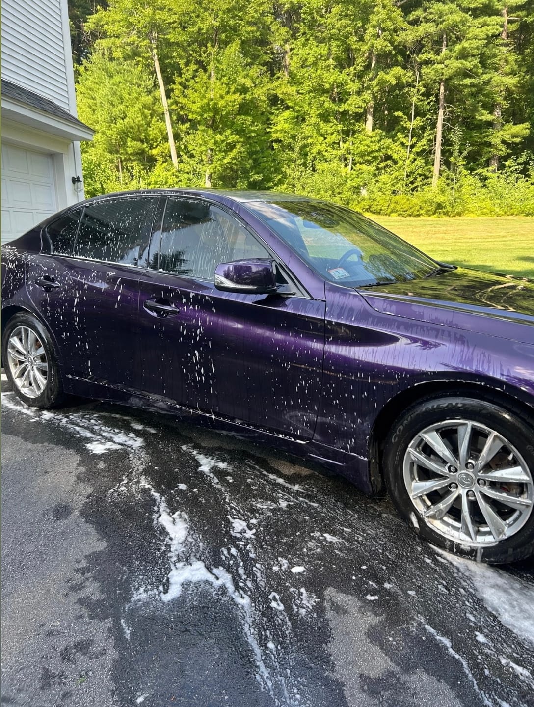 Customer photo review of Glossy Metallic Midnight Purple Vinyl Wrap