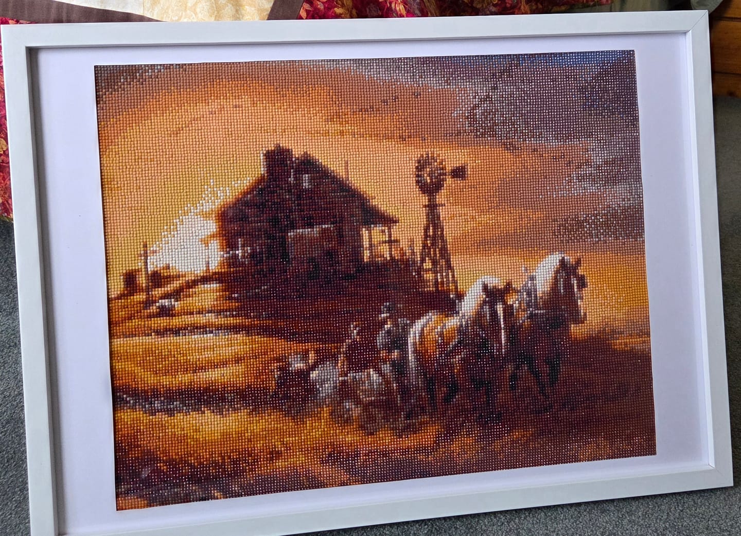 Customer photo review of Old Farm Scenery  -  Full Drill Diamond Painting