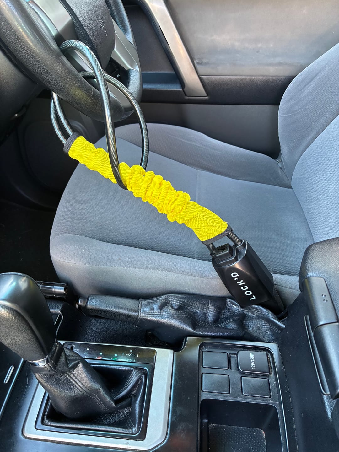 Customer photo review of Lock'd Car Defender — Visible Protection That Thieves Can't Ignore
