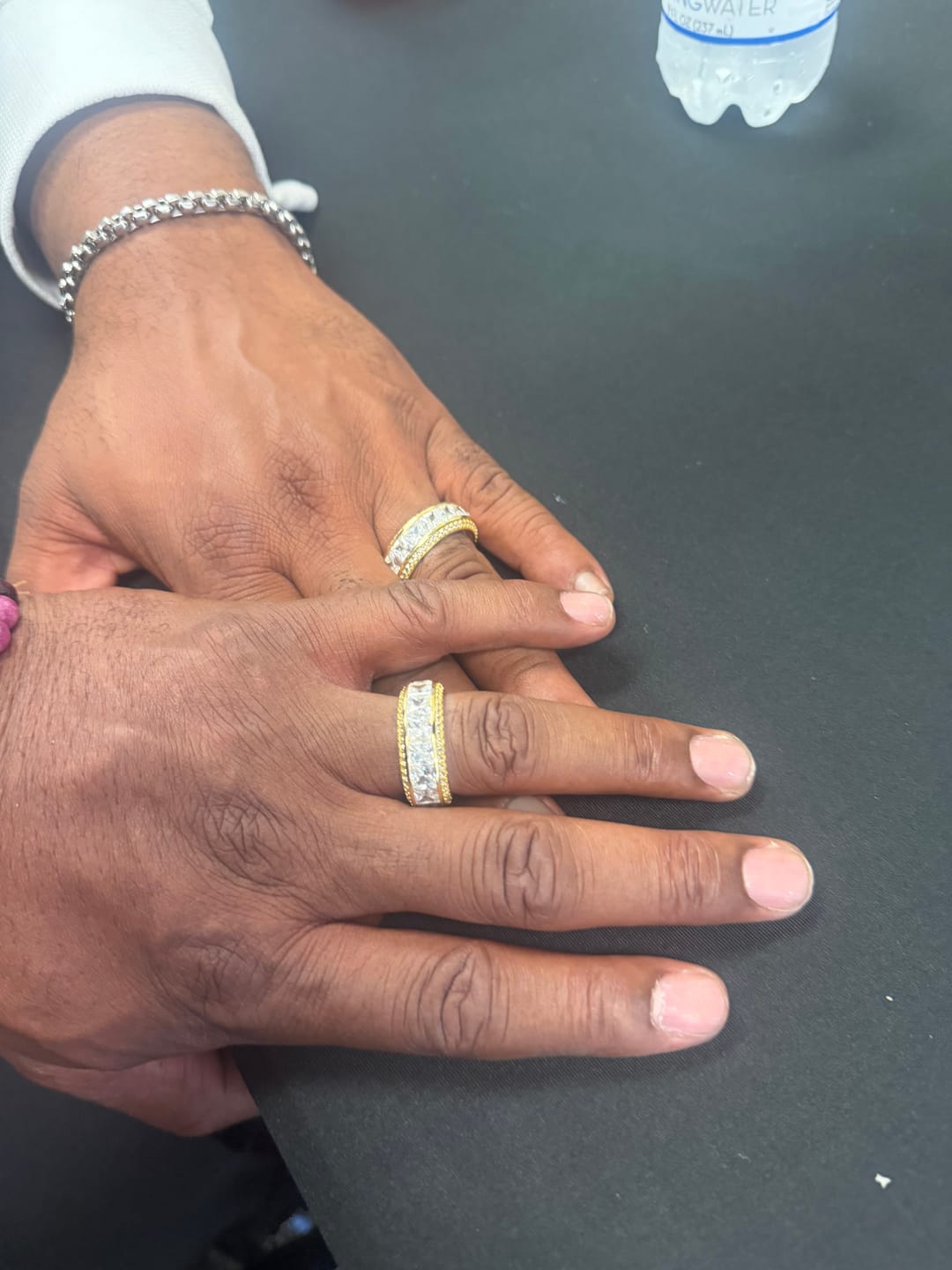Customer photo review of Bold Multi-Row Princess Cut Anniversary Band