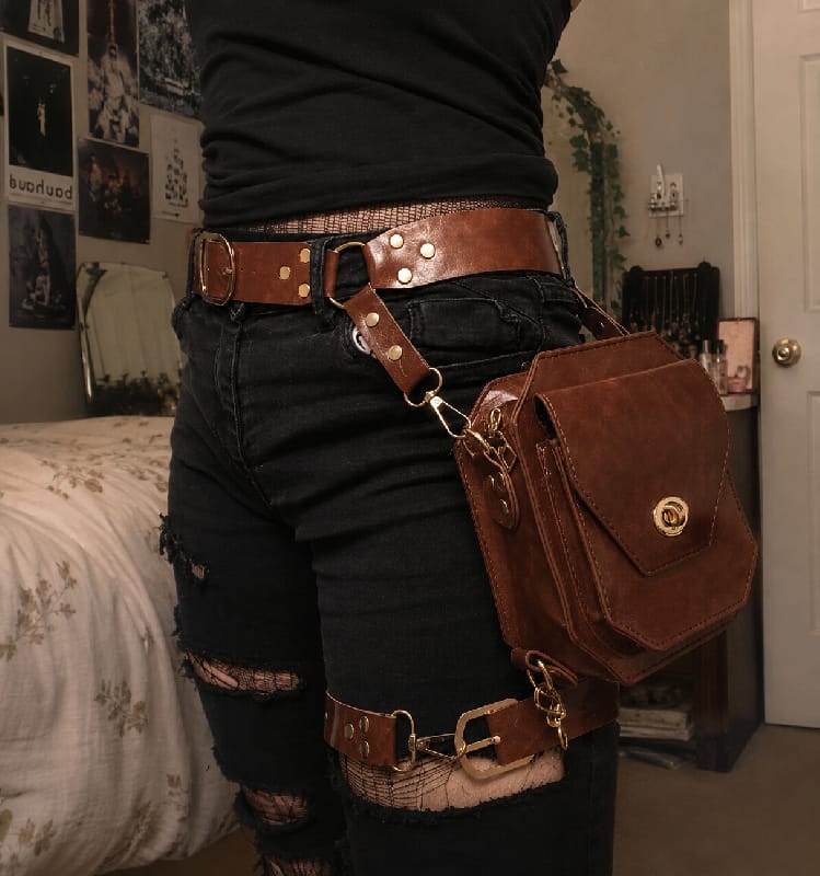 Customer photo review of Medieval Style Leather Belt Pouch Bag