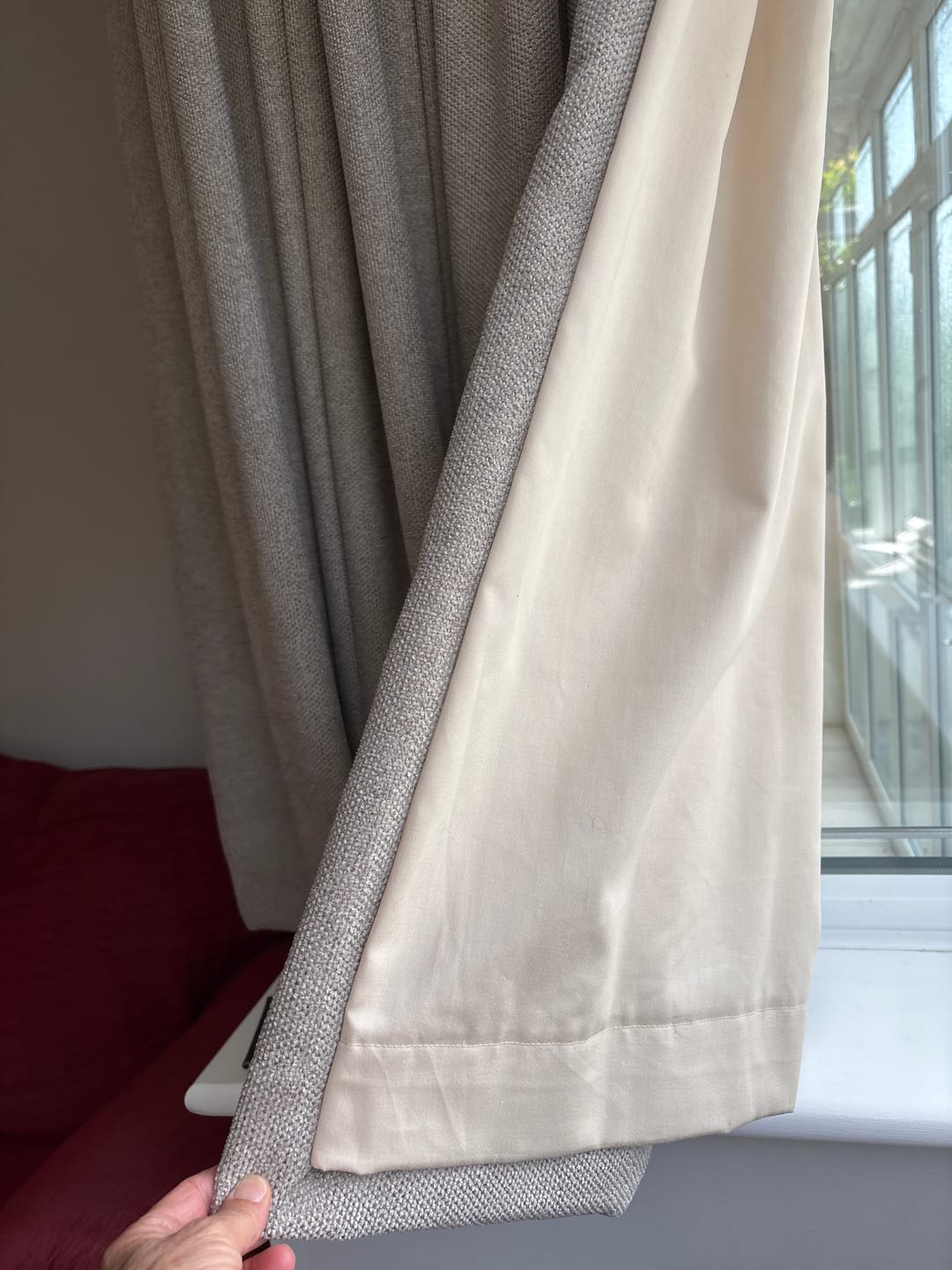 Customer photo review of Plain Curtain Lining Fabric