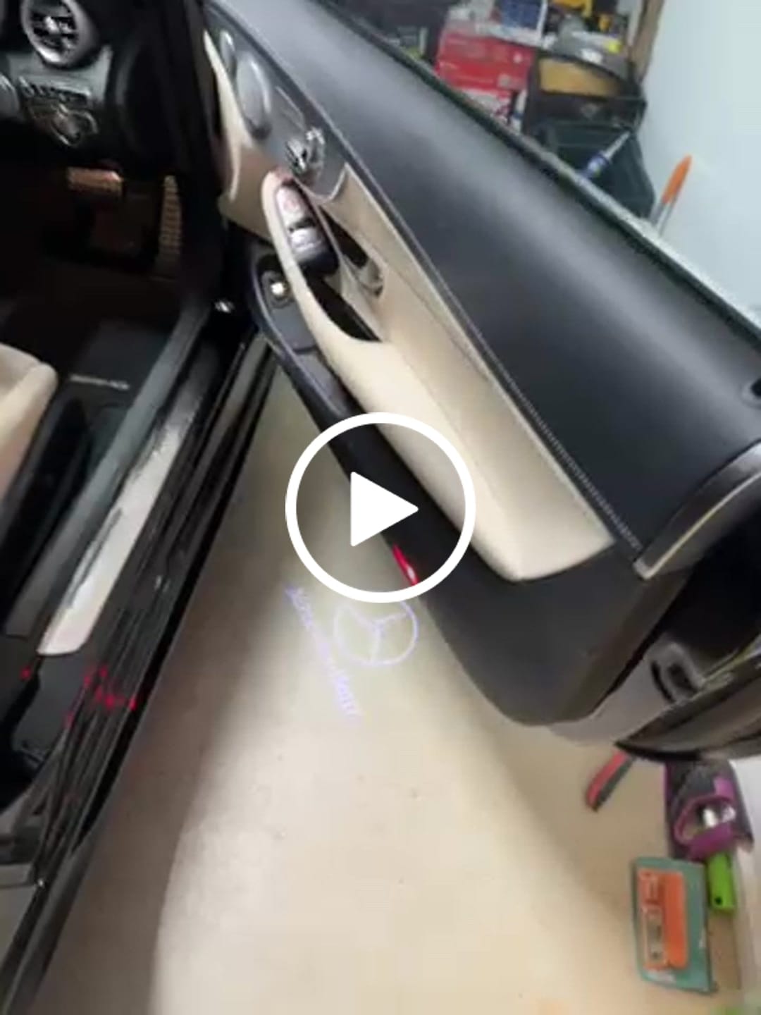 Customer video review of Mercedes Benz LED Car Door Welcome Logo Shadow Lights