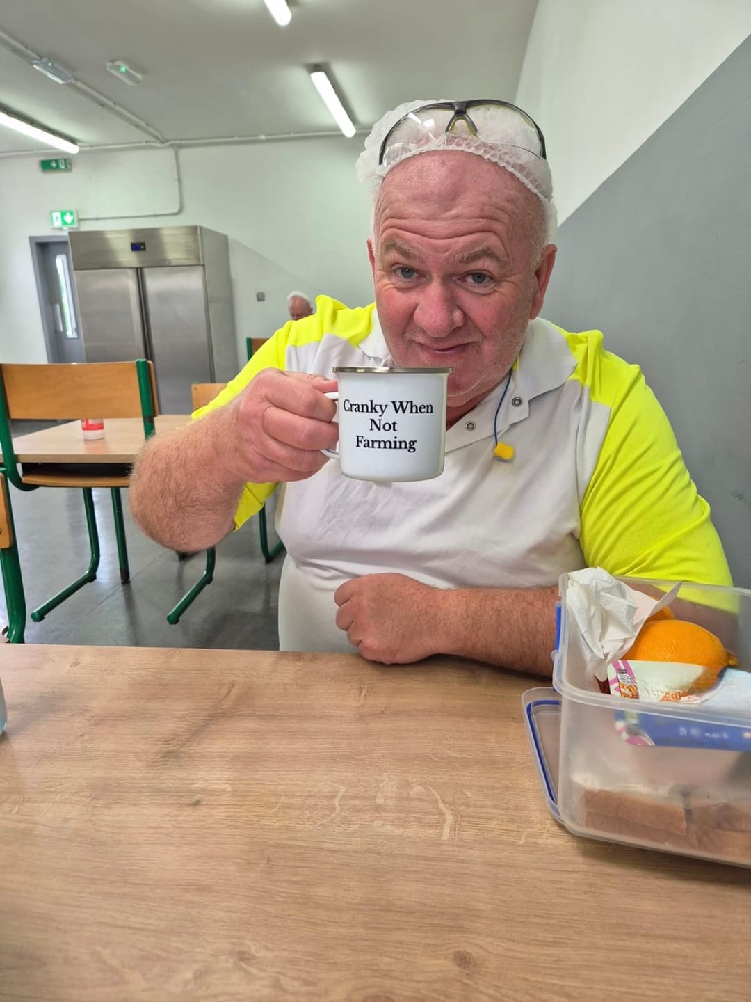 Customer photo review of CRANKY WHEN NOT FARMING | Enamel Mug