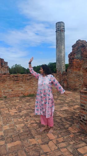 Customer photo review of Dahlia Premium Pink Floral Long MulMul kurta
