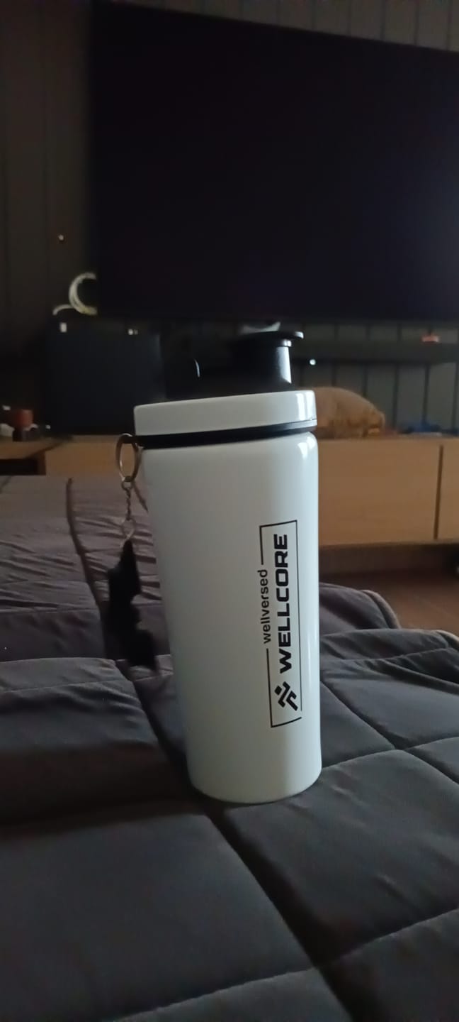 Customer photo review of Wellcore - Micronised Creatine Monohydrate (83 Servings, Tropical Tango) + Premium Steel Shaker