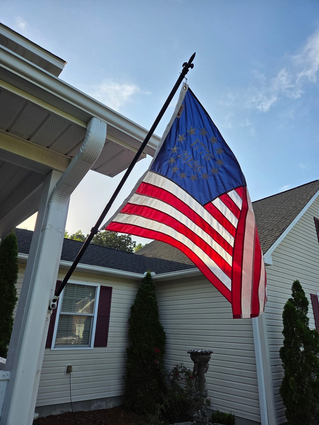 Customer photo review of NEW! 1776 to 2026 Betsy Ross Flag - Fully Sewn and Embroidered