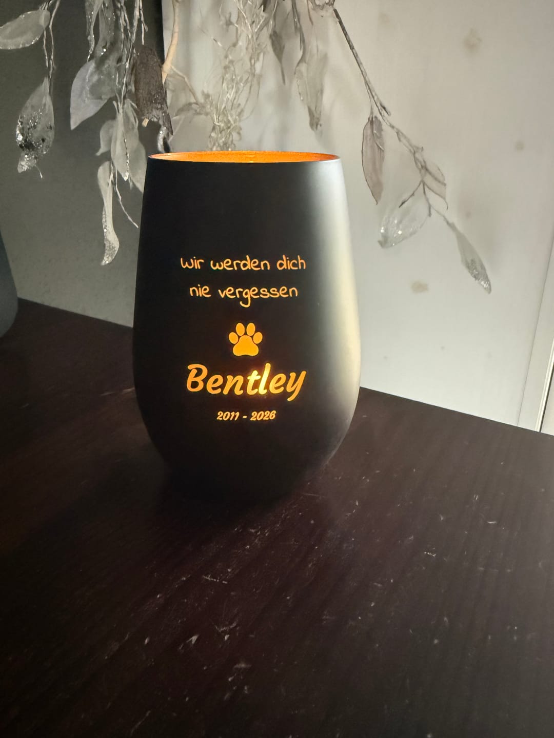Customer photo review of Personalisiertes Gedenklicht