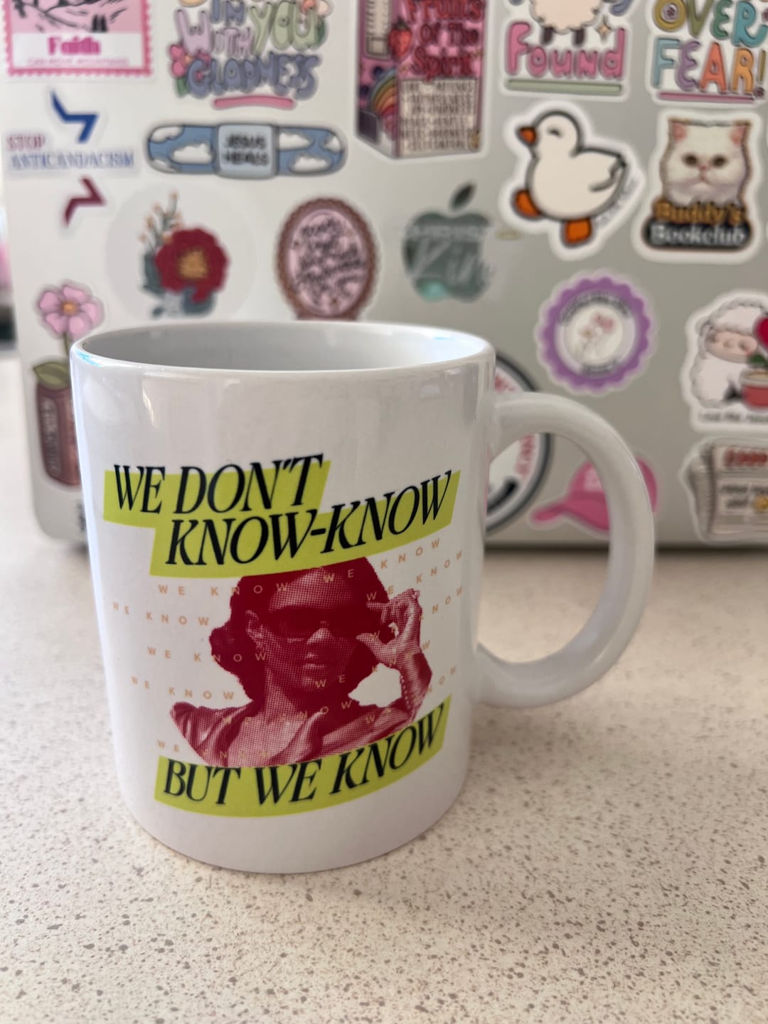 Customer photo review of We Know Neon Mug