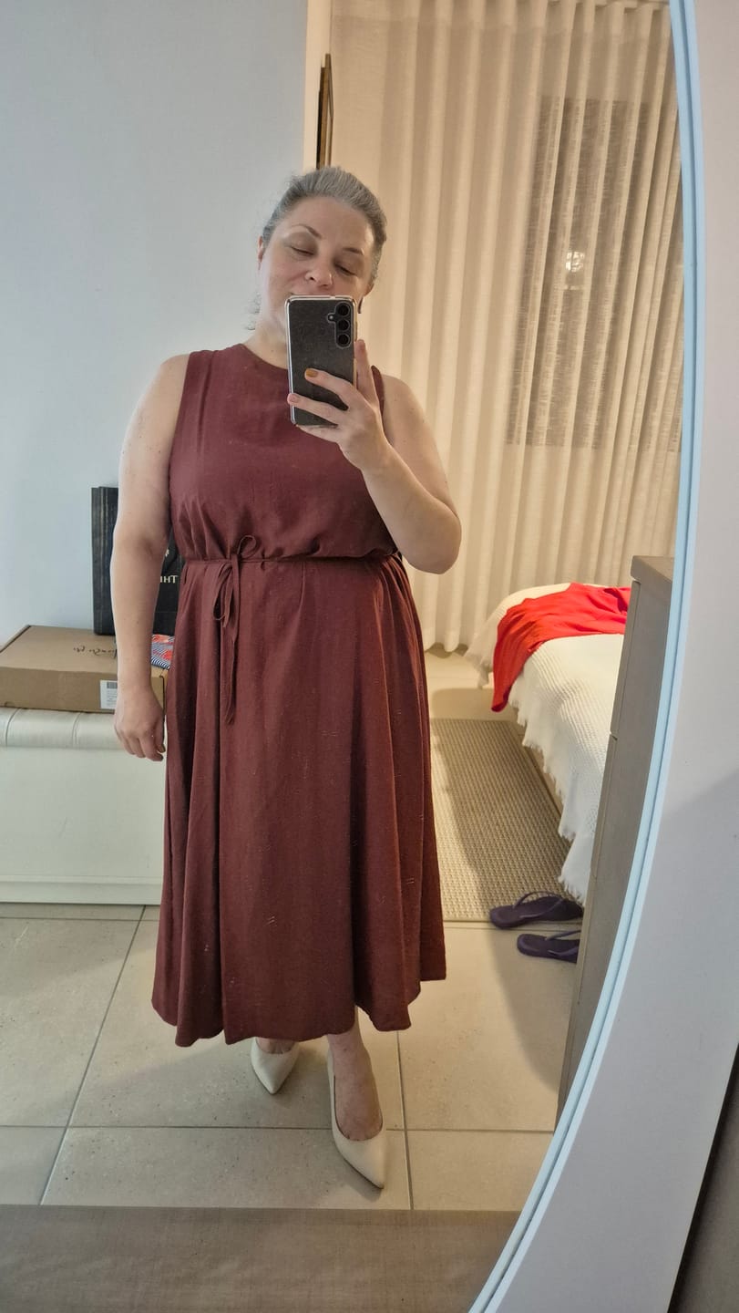 Customer photo review of שמלת סנדי בורדו