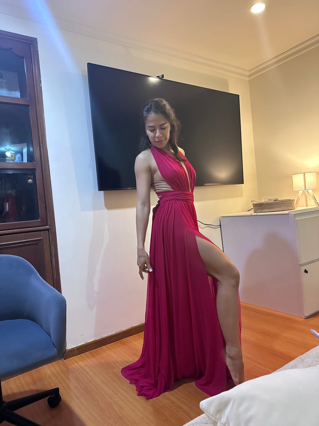 Customer photo review of Vestido Hydra Fucsia