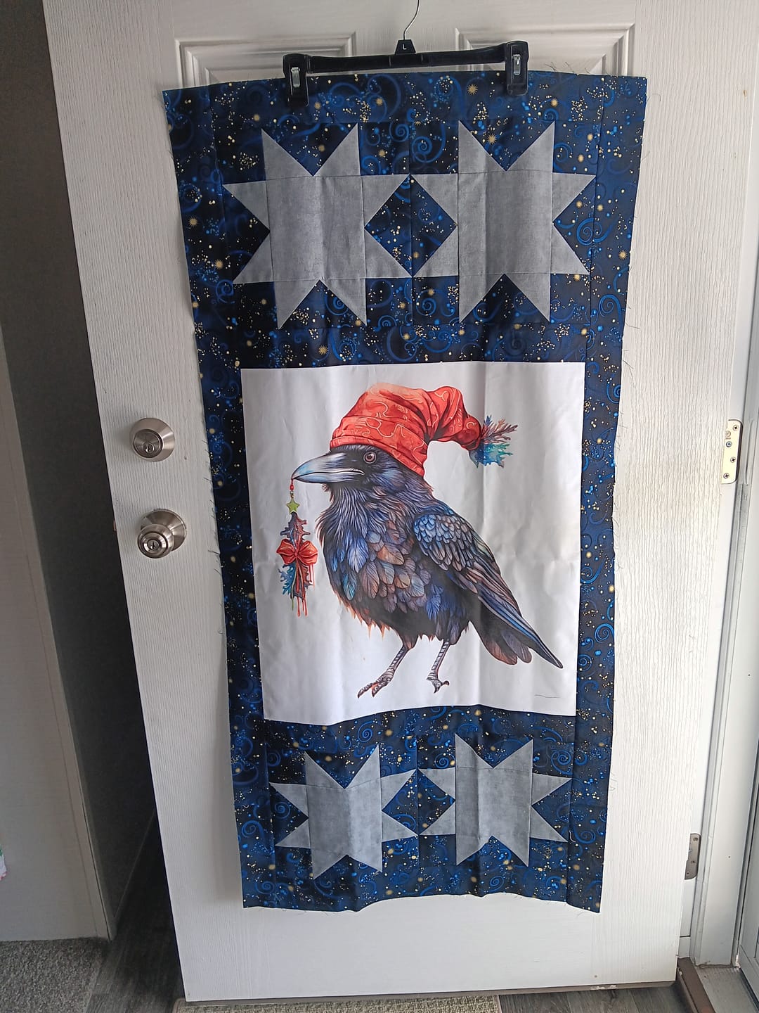 Customer photo review of Christmas Animals Crow #1 Fabric Panel