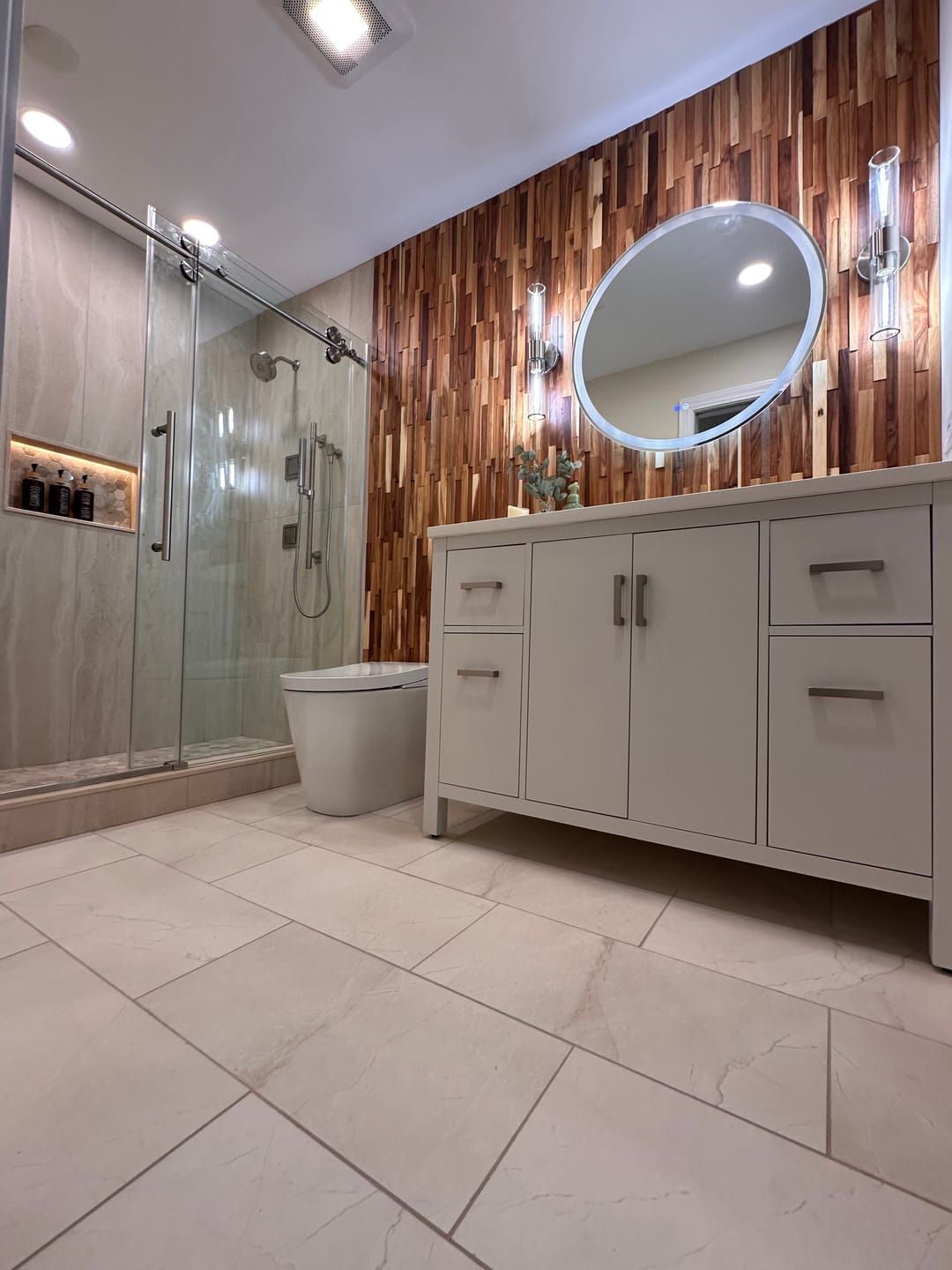 Customer photo review of Natural Acacia 3D Stacked Panels