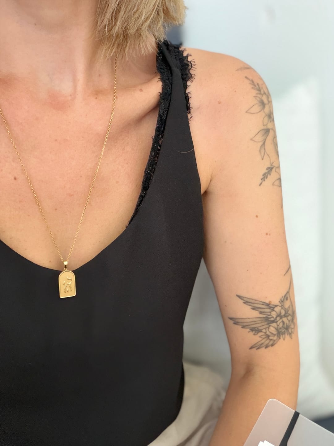 Customer photo review of Femme Necklace - Gold