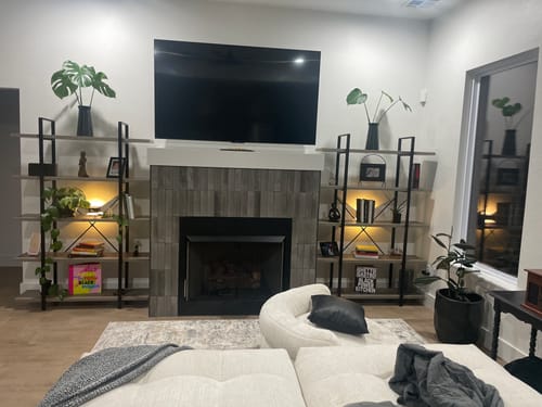 Customer photo review of 70" Tall 5-Tier Industrial Bookshelf