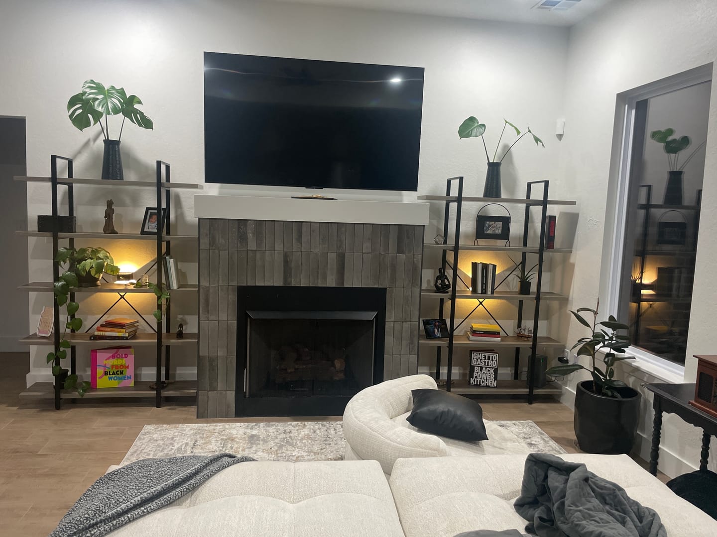 Customer photo review of 70" Tall 5-Tier Industrial Bookshelf