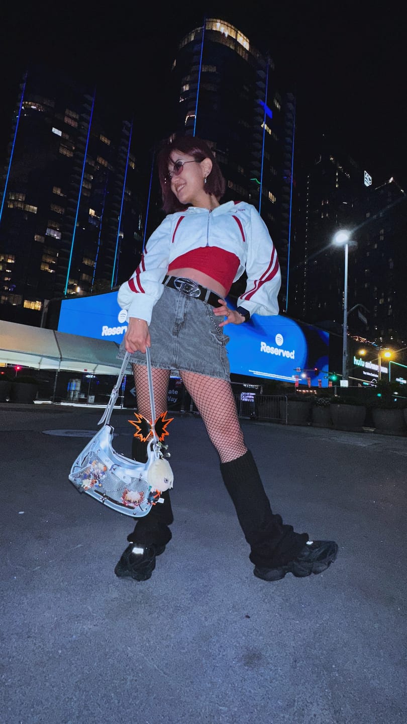 Customer photo review of Aelfric Eden Cropped Contrast Stripe Zip Up Hoodie