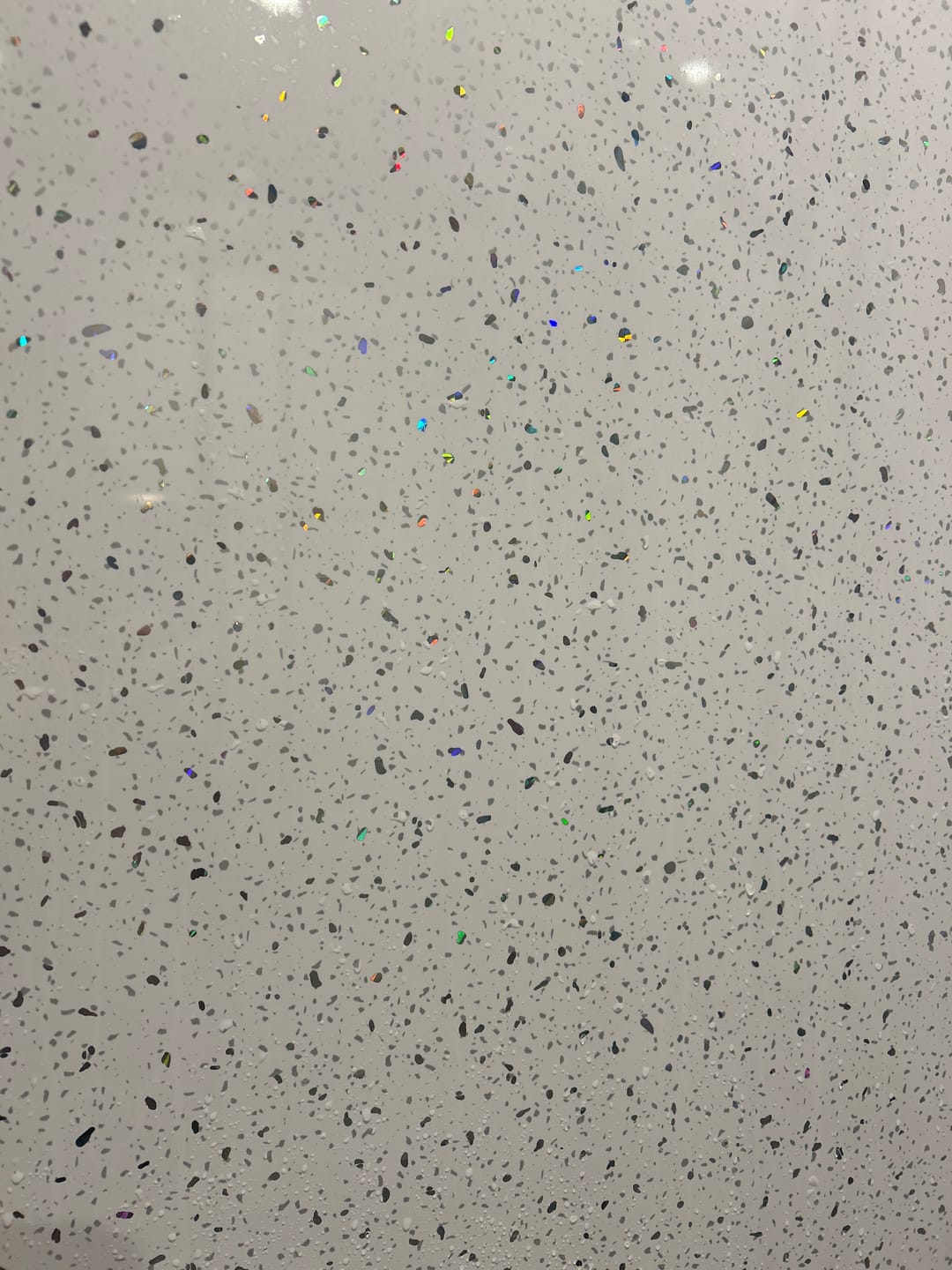 Customer photo review of Premium White Sparkle Gloss Shower Wall Panel – 1M x 2.4M