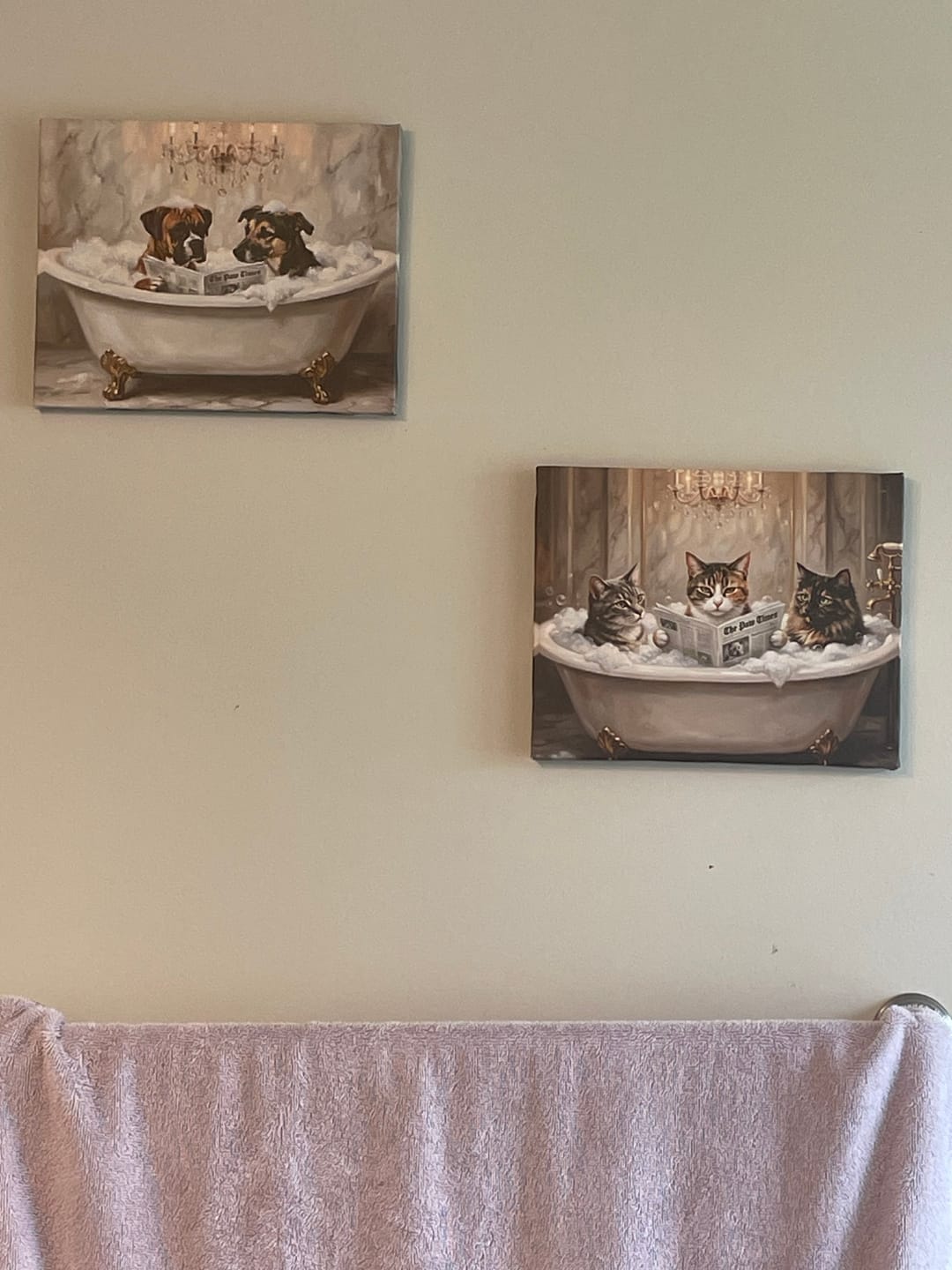 Customer photo review of Artzuzu Custom Portrait For Multi Pets - Reading in the Throne Room