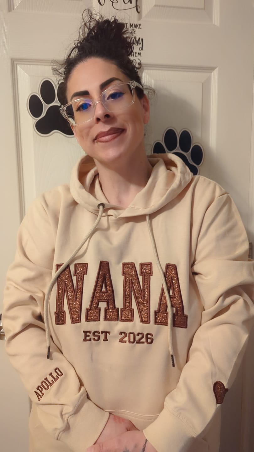 Customer photo review of Custom Embroidered Applique Glitter Mama Sweatshirt - Gift for Mom