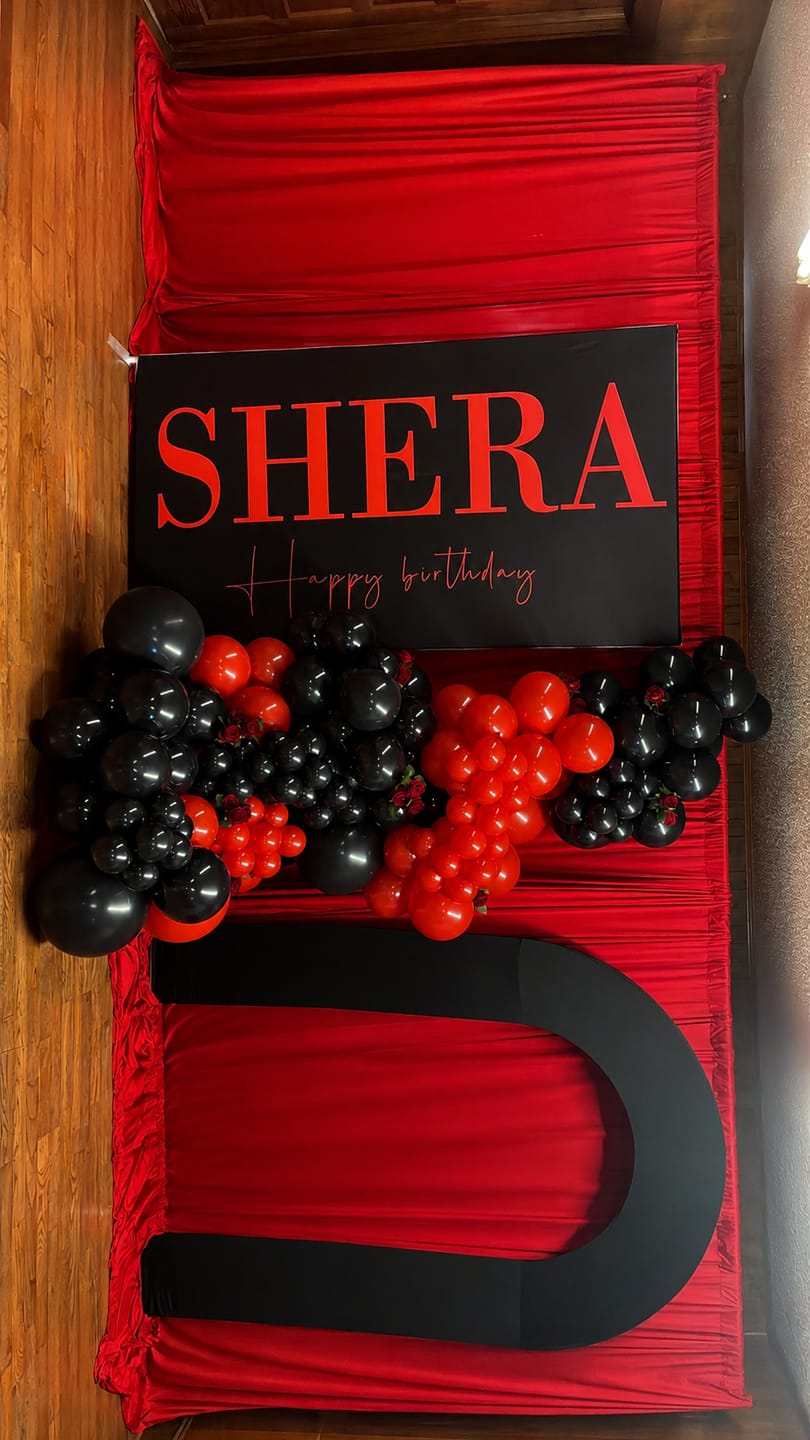 Customer photo review of Personalization Anniversary Birthday Party Rectangular Backdrop Wall Cloth Cover