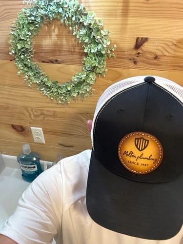 Customer photo review of Premium Custom Leather Patch Hats (Wholesale)