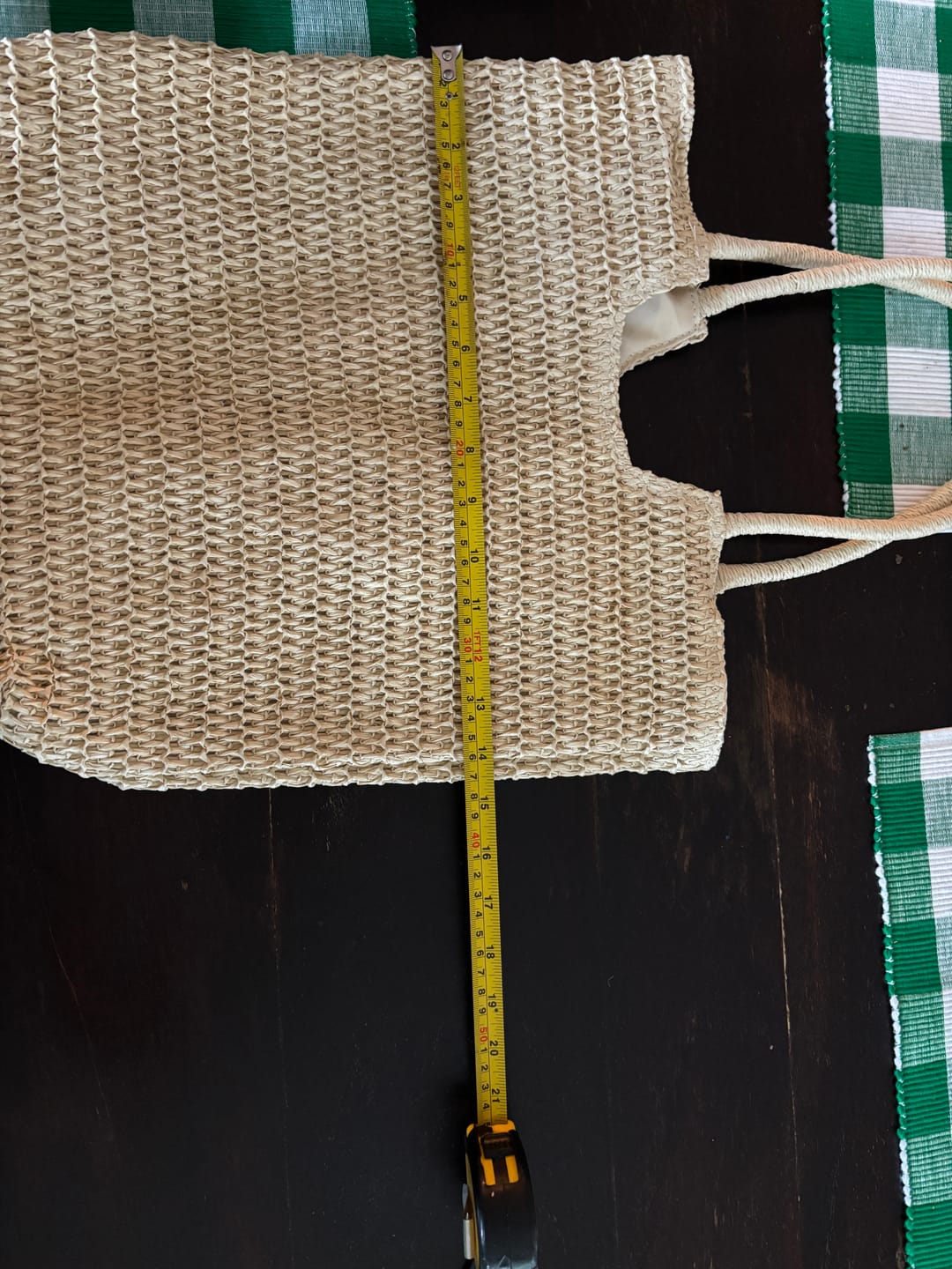 Customer photo review of Woven Raffia Tote Bag Beach Handbag