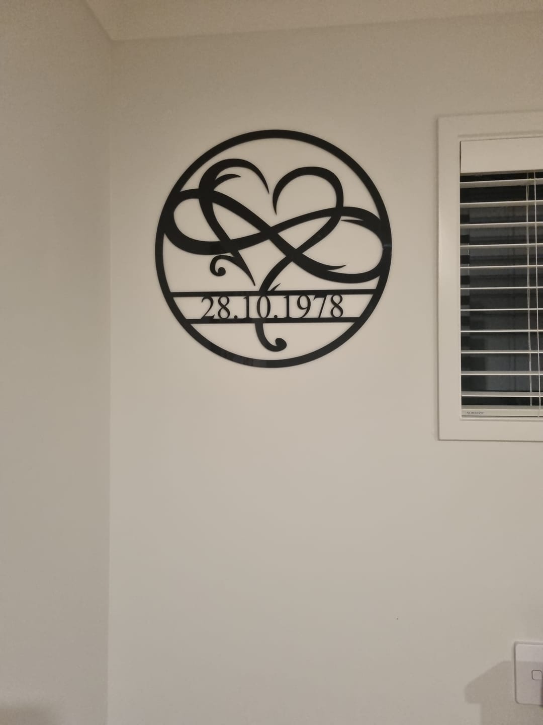 Customer photo review of Personalised Infinity Heart Wall Art