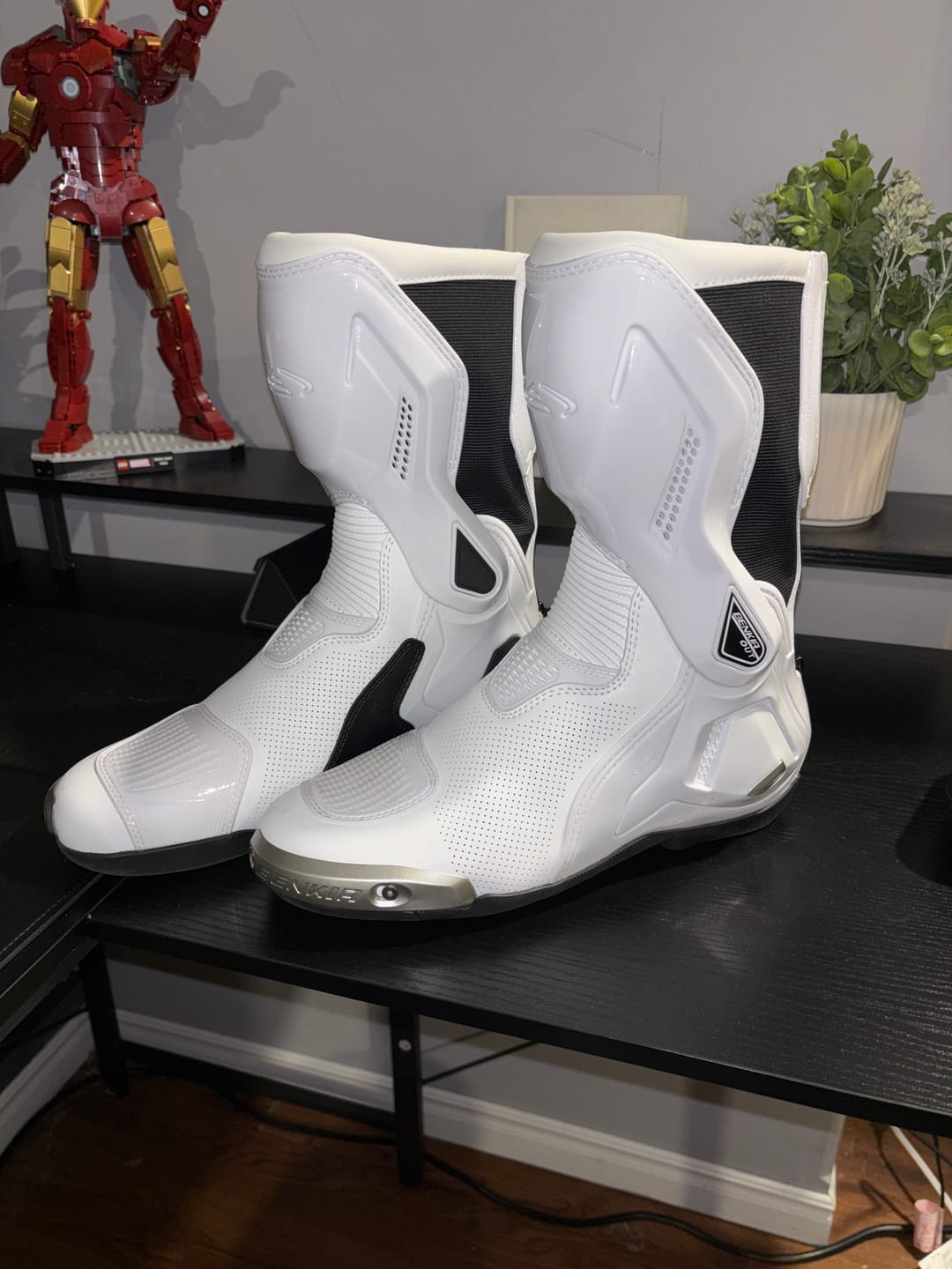 Customer photo review of Motorcycle Riding Boots White