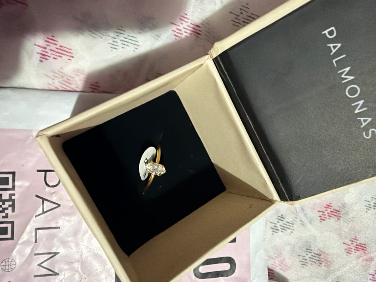 Customer photo review of Marquise Whisper Solitaire Ring