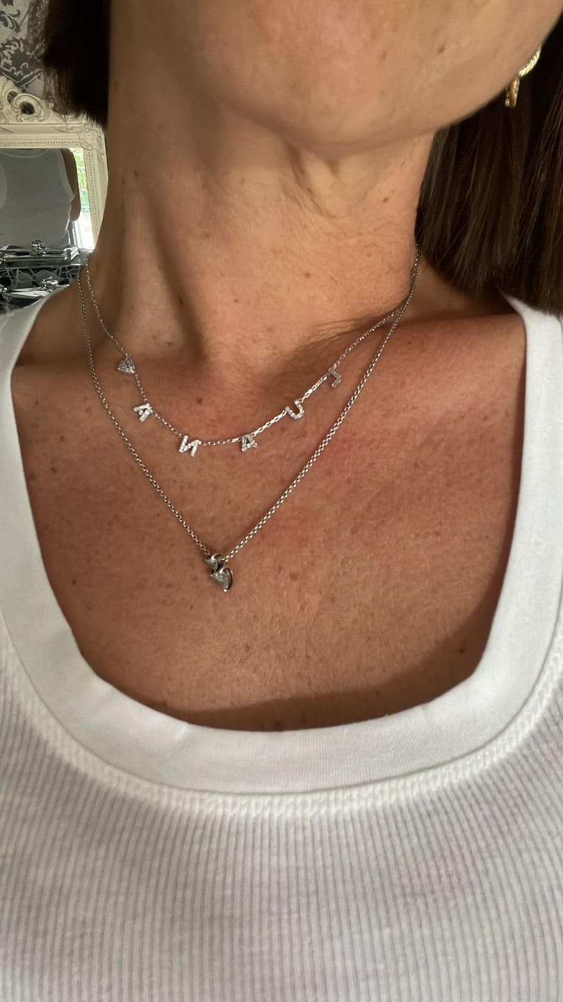 Customer photo review of Collana MINI LETTERS BRIGHT