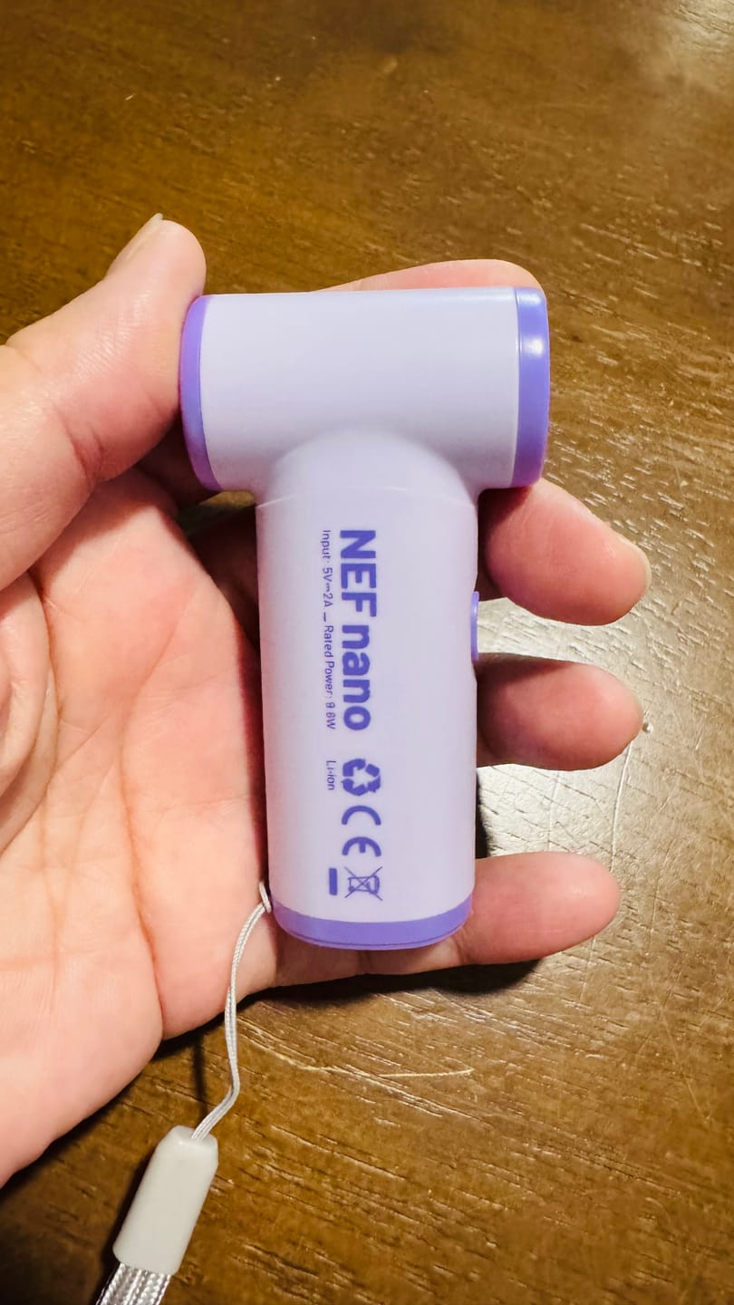 Customer photo review of NEF Nano - Palm-Sized High-Speed Handheld Fan